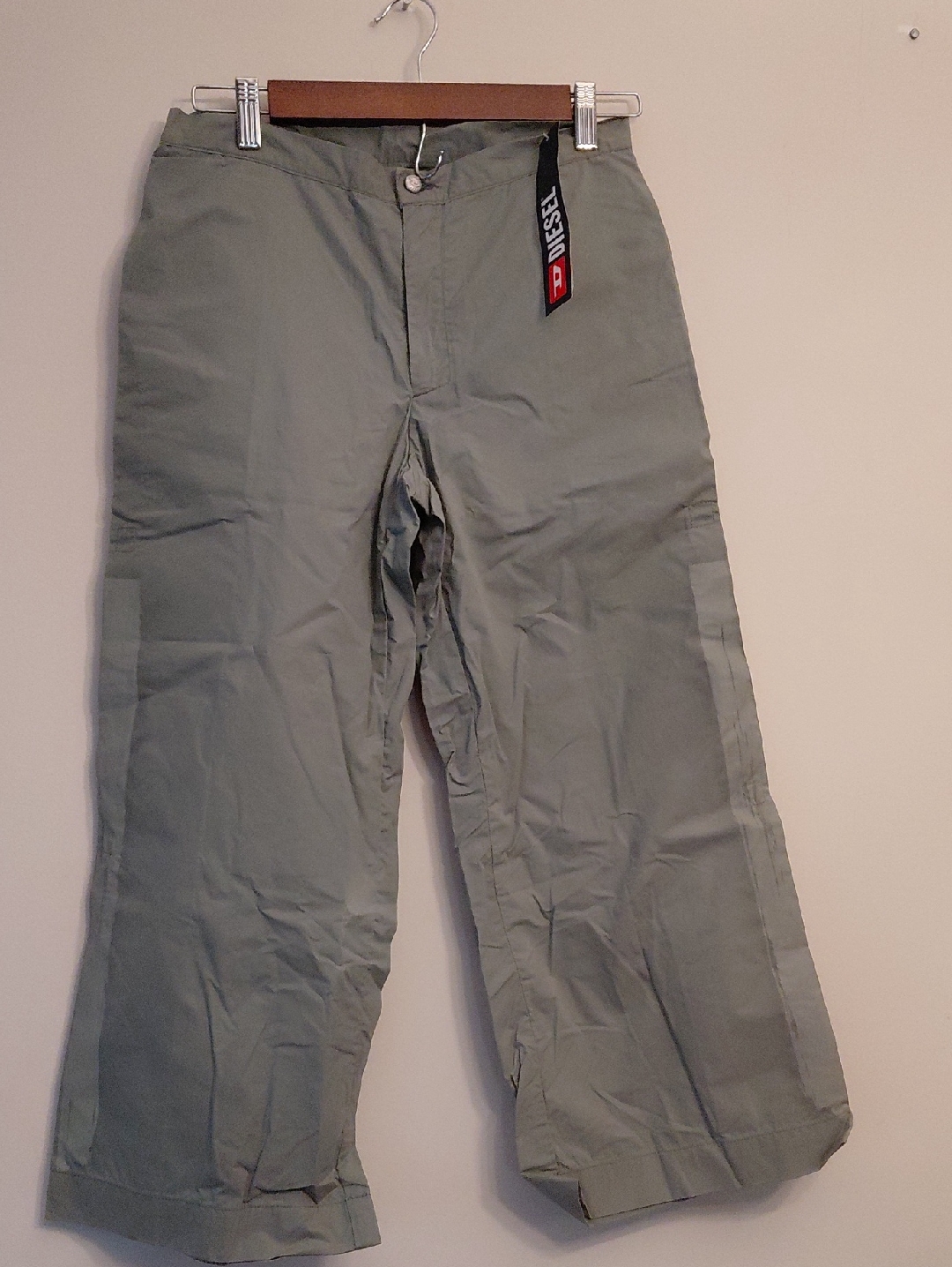 Diesel Sage Green Cargo Pants With Utility Tag